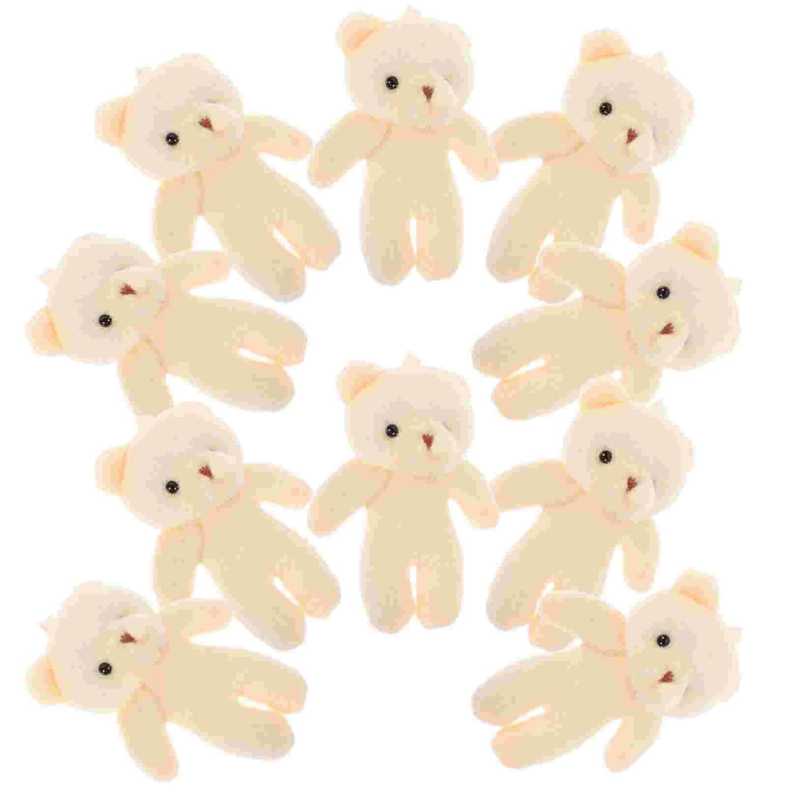 12 Pcs Mini Hanging Bear Figurines Adorable Decor Lovely Keychain Plush Toy Pocket Pendant Pp Cotton Wear-resistant