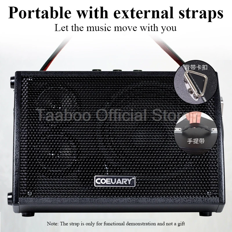 8 Inch Acoustic Guitar Amplifier Speaker Ukulele Piano Sax Practice AMP Built-in Chorus Reverb Delay Effect 100W Outdoor Speaker