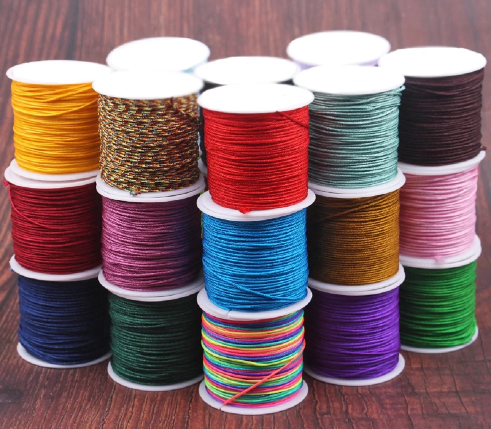 1.00-2Mm Gevlochten Macrame Zijde Macrame Koord Touw Draad Draad 2Mm Diy Chinese Knoop Satijn Armbanden Maken bevindingen Kralen