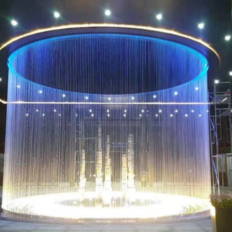 custom.Feature Outdoor Decorative Waterfall Wall Ghaphic Digital String Rain Curtain Fountain Indoor