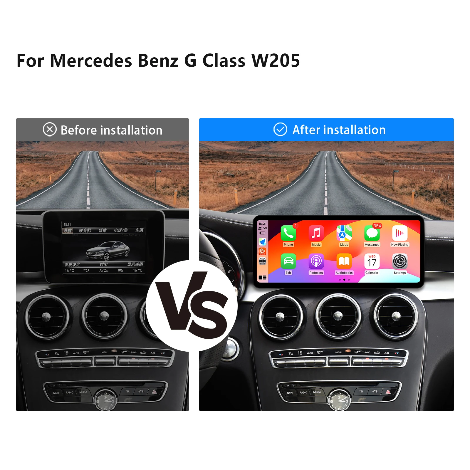 شاشة لينكس Carplay اللاسلكية الضيقة للغاية مقاس 12.3 بوصة لسيارة Mercedes Benz W205 GLC Class X253 W446 Android 14 شاشة راديو تلقائي NTG5.0 #2