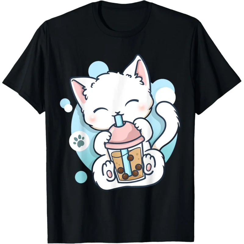 

Cat boba tea bubble tea anime kawaii Neko T-shirt