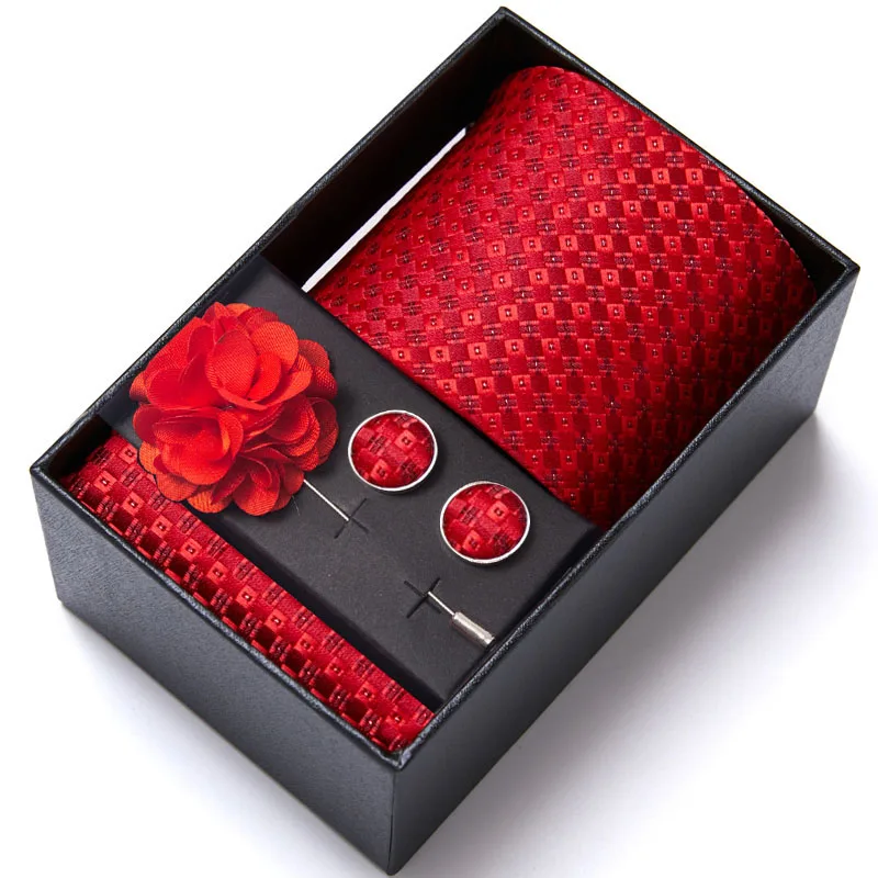 8cm Business Black Solid Paisley Men\'s Tie Neck Stripe Ties for Men Formal Luxury Wedding Neckties Gravatas In Gift Box