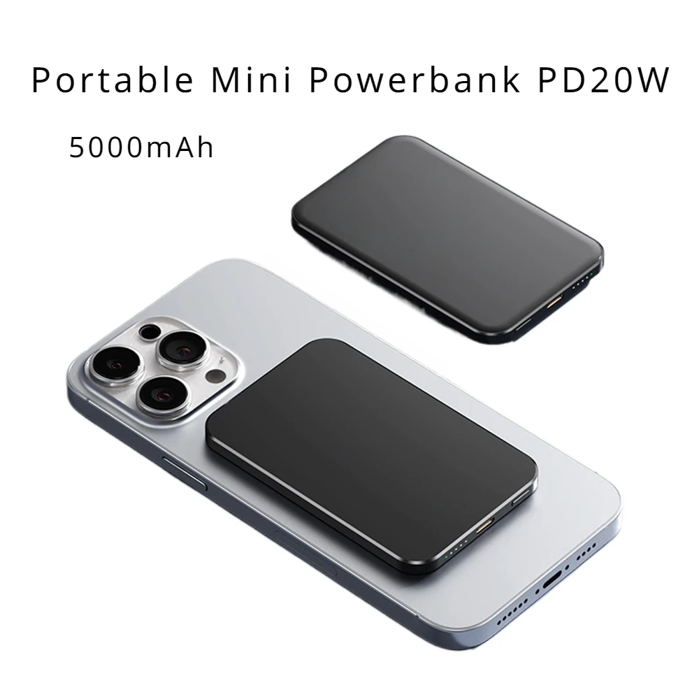 

Portable Mini Powerbank Magnetic Wireless Power Bank 5000mAh PD20W Spare Battery Charger for MagSafe IPhone Samsung Xiaomi