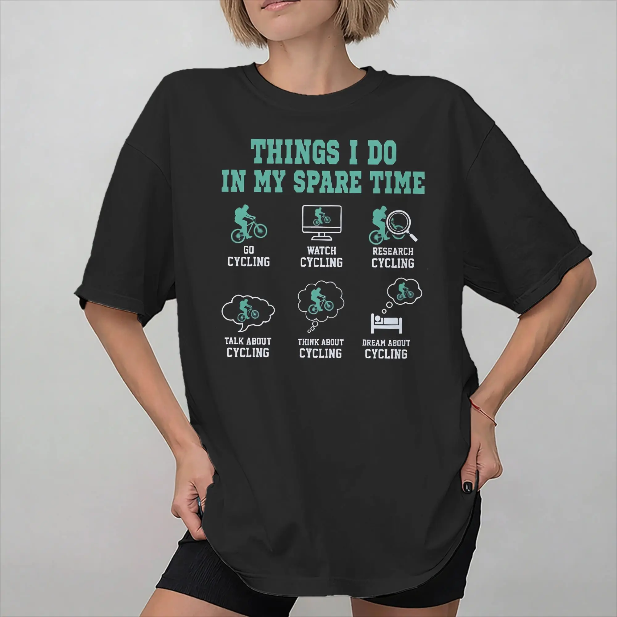 Mens Womens Cosas Que Hago En Mi Tiempo Liber Bike T Shirt Cotton Fashion Shirts Things I do in my spare time Clothing Outfits