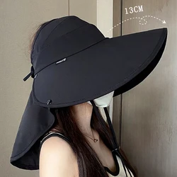 Sun Hat Large Brim Summer Cover Full Face Empty Top Hat Cycling Outdoor Climbing Sun Hat