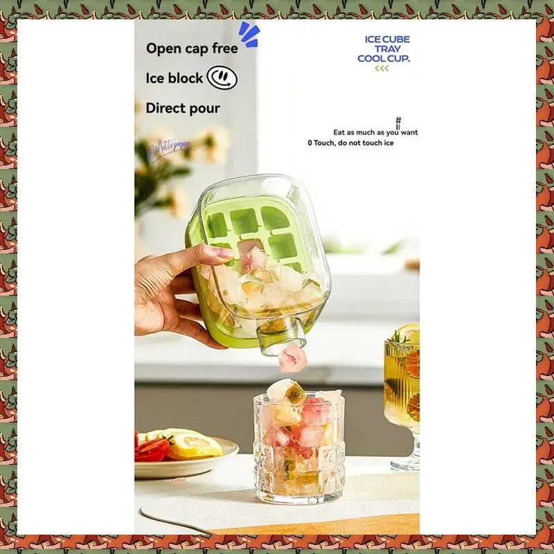 

ABLQ COOL Travel Cup Portable Straw Cup Summer Self-Made Water Injection Pressing Bingge Mold 500Ml