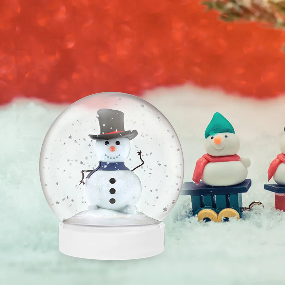 Snow Globe Christmas DIY Compact Plastic Water Globes Xmas Empty Crafts Making Snowball