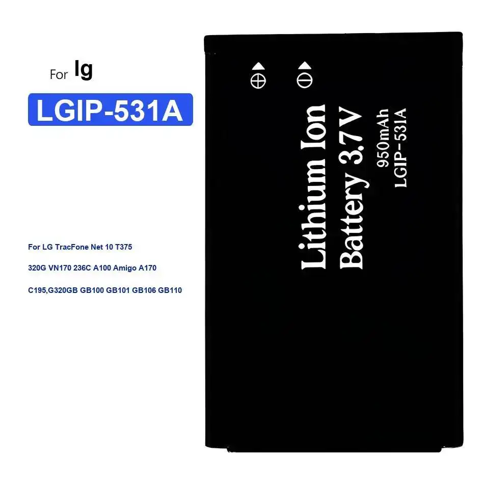 LGIP-531A Battery For LG Tracfone Net 10 T375 320G VN170 236C,A100 Amigo A170 C195,G320GB GB100 GB101 GB106 GB110 + Track Number