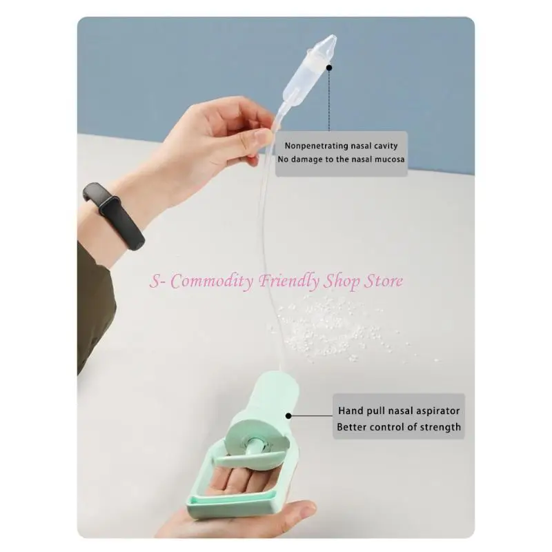 85AE Hand Pulled Baby Nose Sucker Comfortable & Soft Round Tip Nasal Aspirator Safe