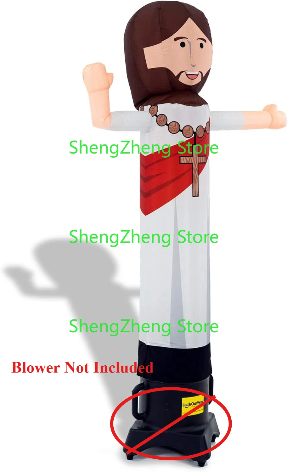 1Pcs 8ft Tall Jesus Air Waver  - Inflatable Advertising Tube Man  Guy with Flapping Waving Arm  (Blower Not Included)