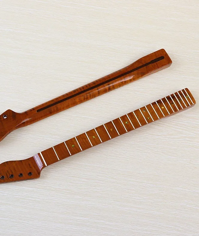 Professional Electric Guitar Neck Handle Modification Tiger Stripe Baked Maple Light Weight 5.6 Inch Wide DIY Guitar Parts