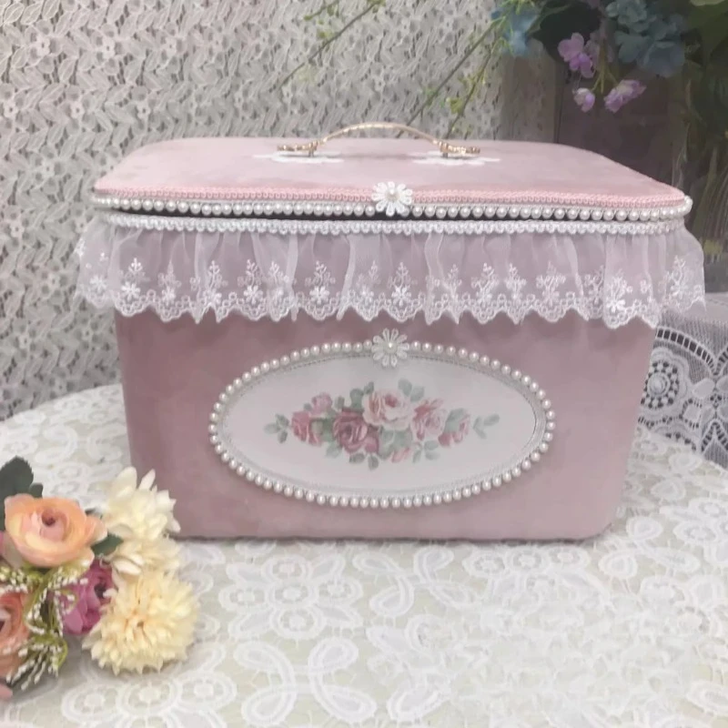 

Luxury European Velvet Storage Box with Lid - Multi-Functional Clothes ，Decorative Home Storage Bin for Playroom Organization