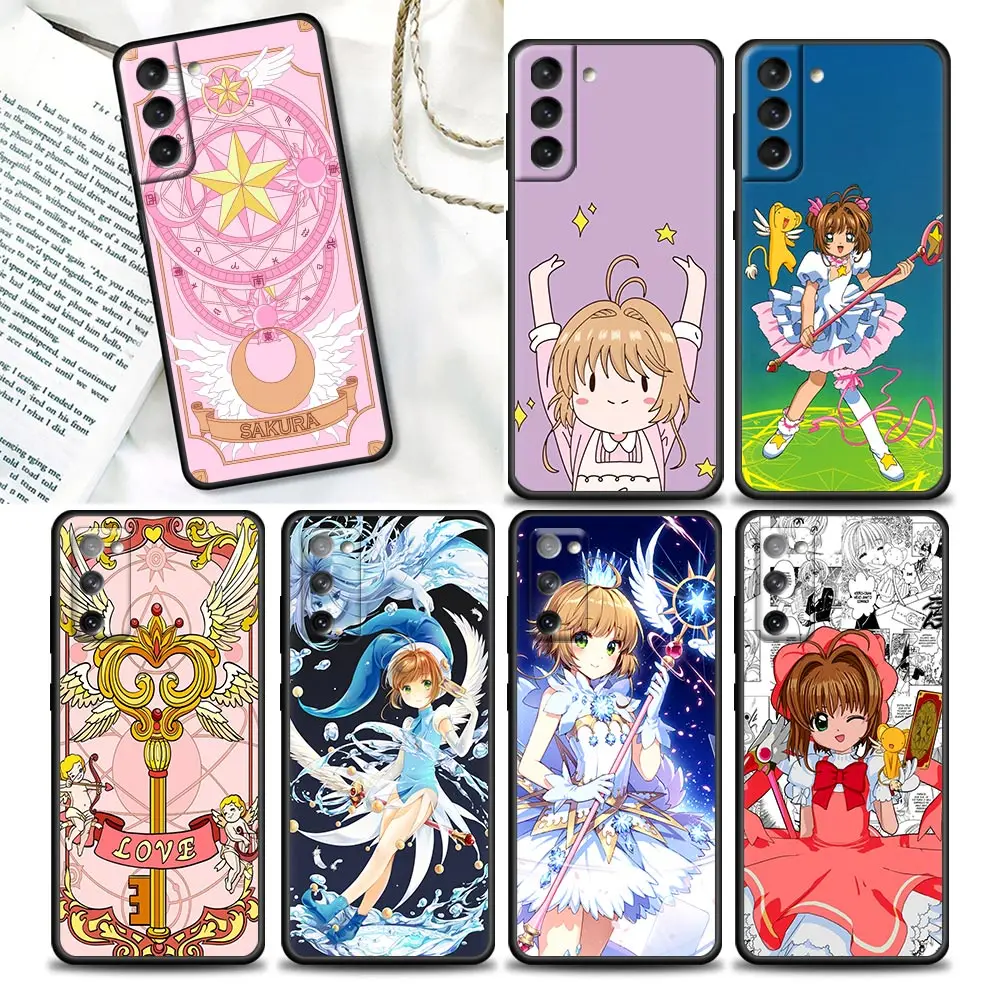 Anime Girl Card Captor Sakura Phone Case For Samsung Galaxy S24 S23 5G S20 S21 FE S10 S9 S22 Ultra S24 Plus Cases Soft TPU Cover