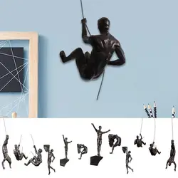 Athlete Rock Climbing Man Resin Background Wall Hanging Decoration Sculpture Statue Figures Retro Decor
