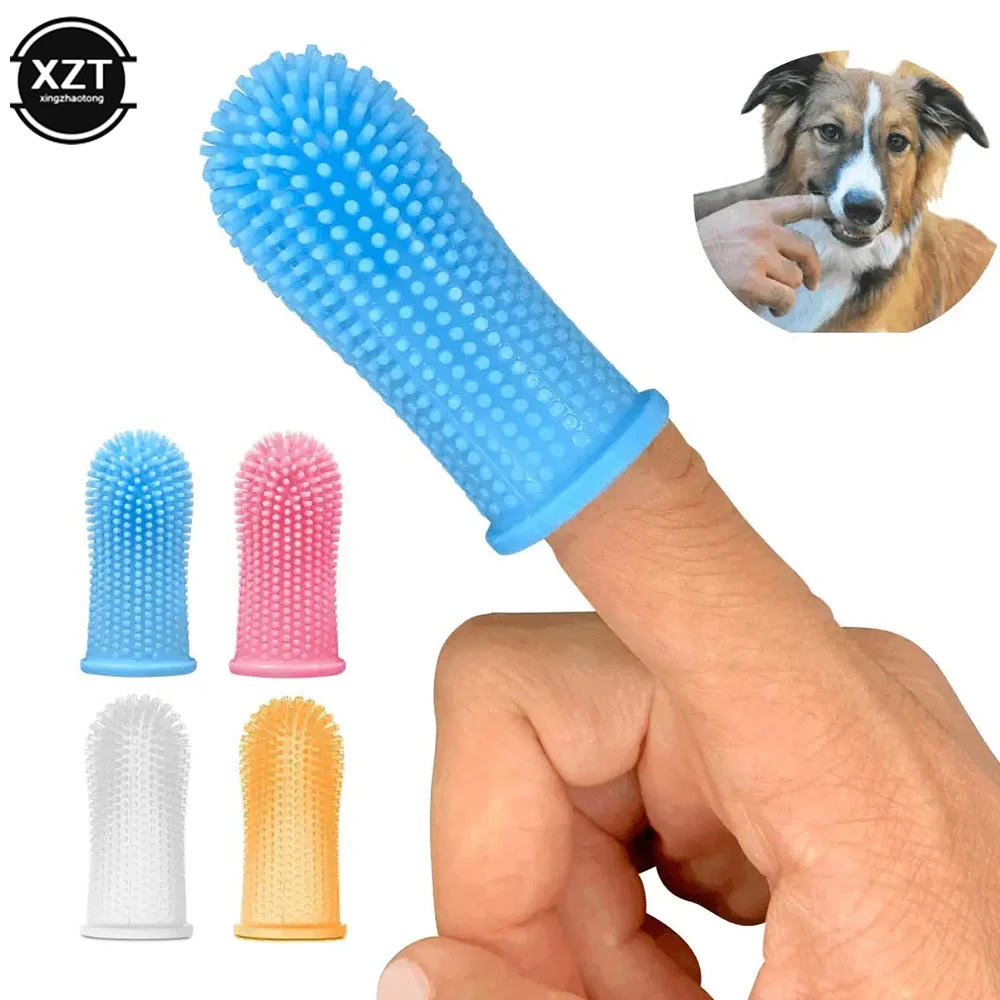 Escova de Dentes de Dedo Super Macia para Cães e Gatos, Cuidado Bucal, Hálito Fresco, Ferramenta de Limpeza de Dentes de Silicone Não Tóxico, Suprimentos de Limpeza para Cães e Gatos