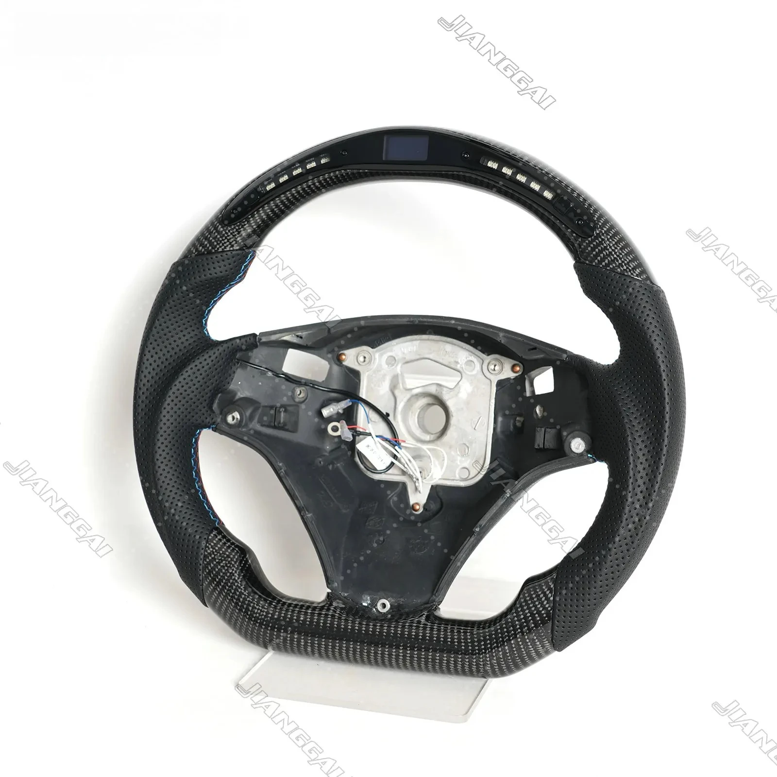 

LED Carbon Fiber Steering Wheel M Colors Stripe Fit For BMW 3 E series E90 E91 E92 E93 E87 E82 With SSG Paddle Holes