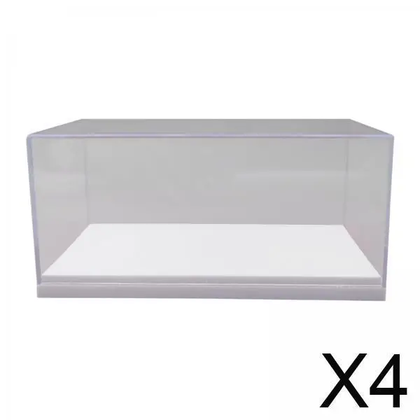 

4x 1:64 Diecast Toy Cars Showcase Acrylic Clear Display Case Display Stand for Action Figures