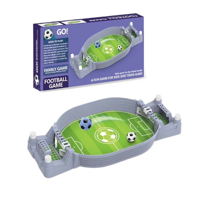 Mini Tabletop Soccer Game with 2 Footballs Realistic Interactive Desktop Football Game Board for Gathering Entertainment