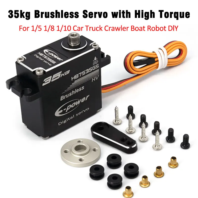 E-Power 35kg Waterproof Brushless Servo 360 Full Aluminum Case Stainless Steel Gear High Torque For 1/8 1/10 Traxxas TRX4 RC Car