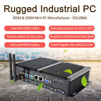EGLOBAL Industrial Fanless Mini Computer 4 COM Intel Core i5-3317U Windows XP/10 Mini PC 4*RS232 WiFi 8*USB Ubuntu Linux PC