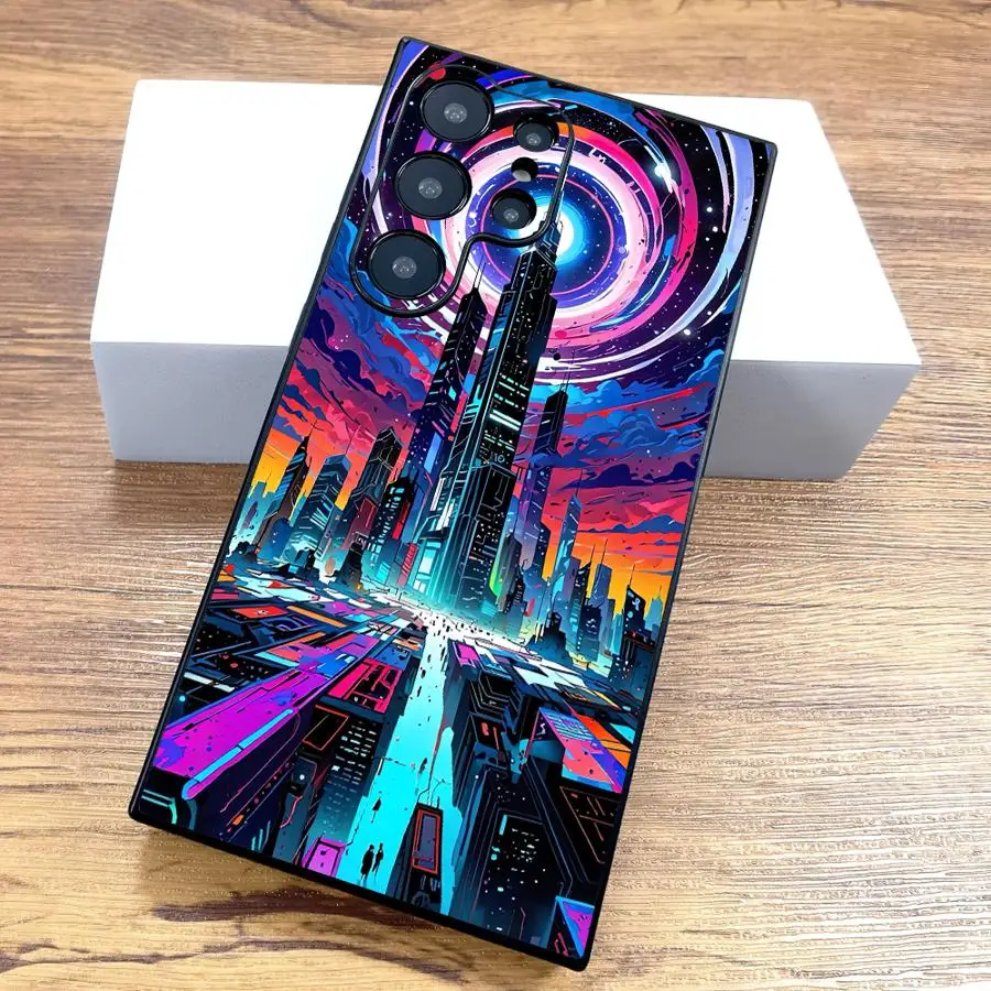 حافظة SCI-FI City لهاتف سامسونج جالاكسي S20 S24 Plus S9 S22 S24 + S21 S23 FE S25 + S25 غطاء خلفي فائق النعومة #5