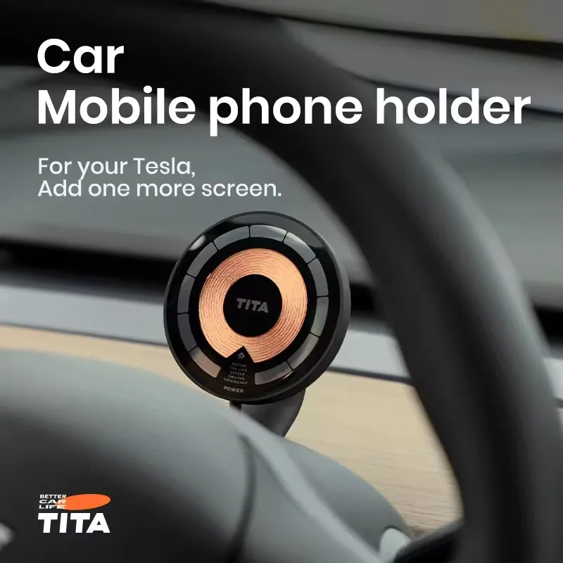 Tita Magnetic Car Wireless Charger For Old Tesla Model 3 /Y Car Phone Holder Mounts Adsorbable Smartphone Holder Accessoires