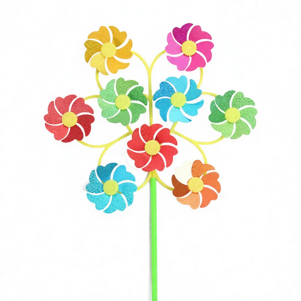 Kids Yard Toys - Spinning Colorful Windmill Plastic Pinwheel Outdoor