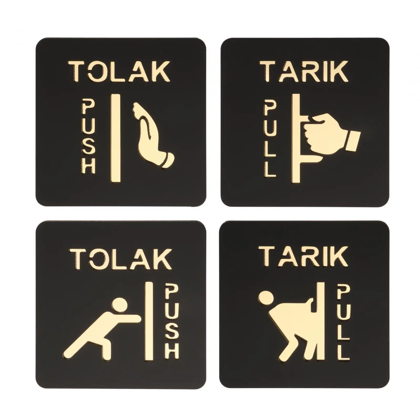 Thick Acrylic Push Pull Door Sign Decals Door Stickers for Business Office Retail Shop Cafe