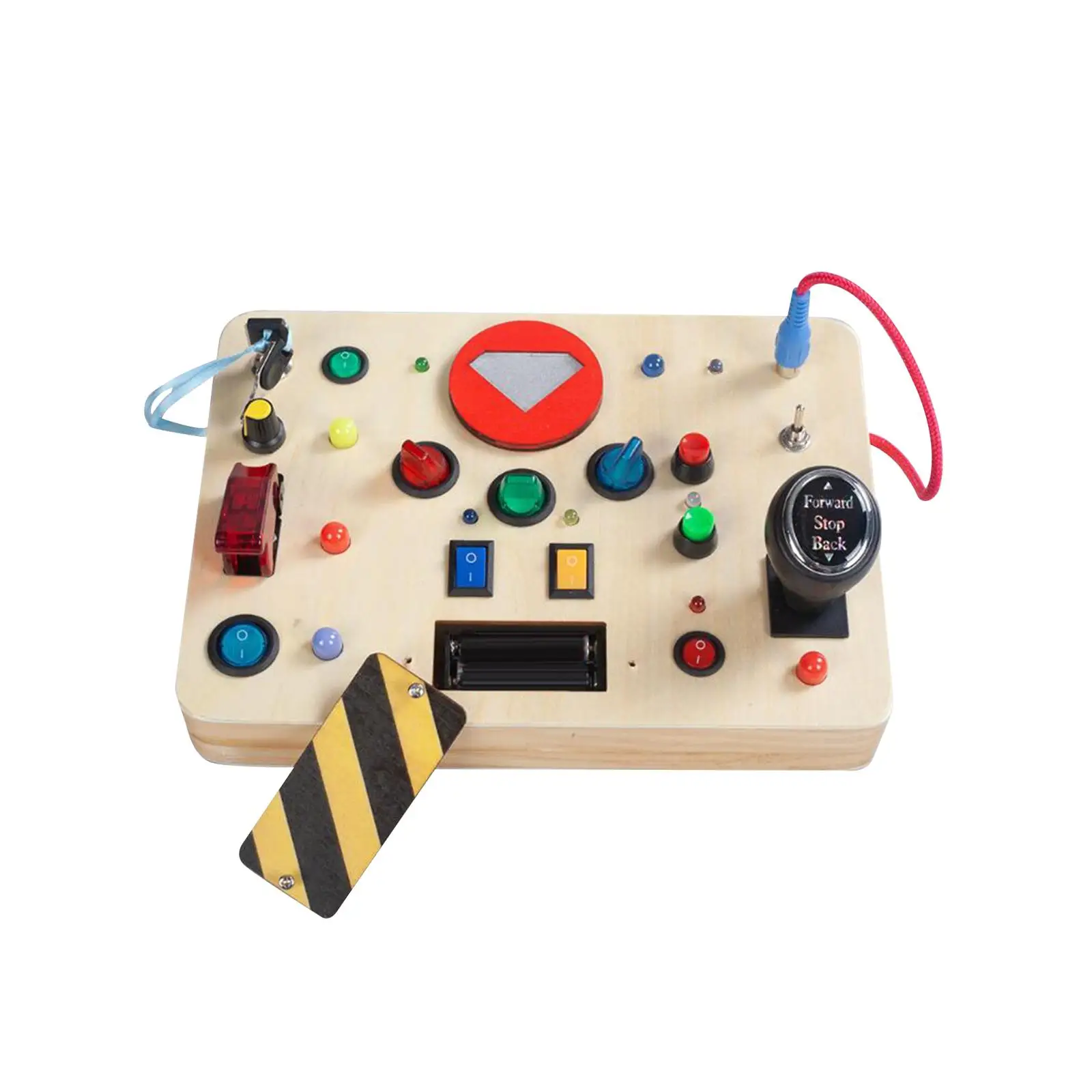 LED Switch Board Practical Skill Wood Busy Board Sensory Toy for Boys Girls