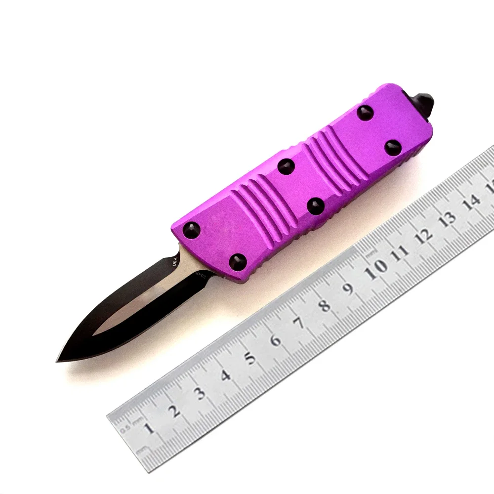 

Hifinder Knife D2 Blade D/E Purple Aluminum handle Outdoor Camping Utility Mini pocket EDC