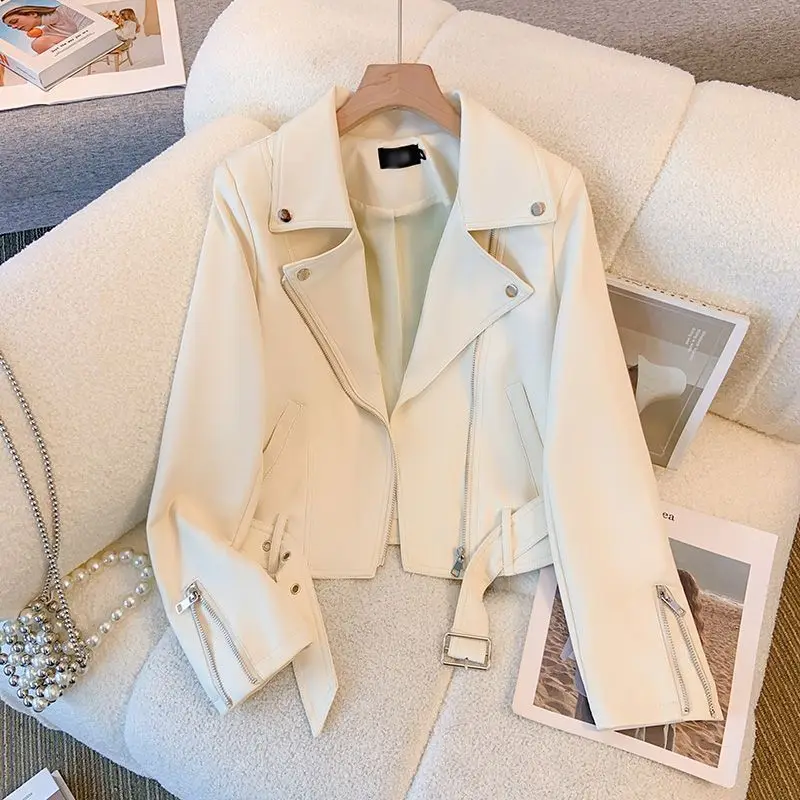 

Short Jacket Women's Spring and Autumn 2026 New Retro Pu Leather Jackets Female Coats