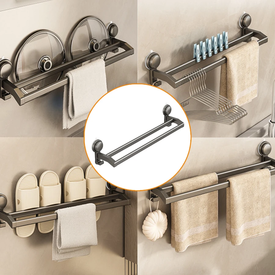 

Вешалка для полотенец на присоске, оснащенная прочными присосками, не требует установки сверления, подходит для ванных комнат и кухни.