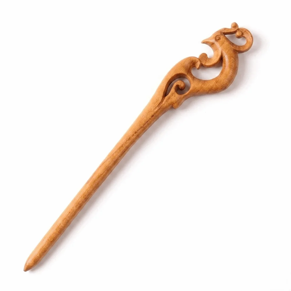 Double-sided Carvings Wooden Hair Stick Chinese Style Ethnic Style Hanfu Hairpin Updo Accessory Hanfu Headwear
