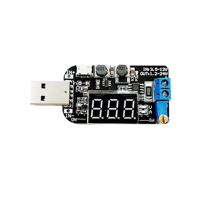 USB adjustable voltage regulator module with current, 5V to 3.3V 9V 12V 18V24V DPL