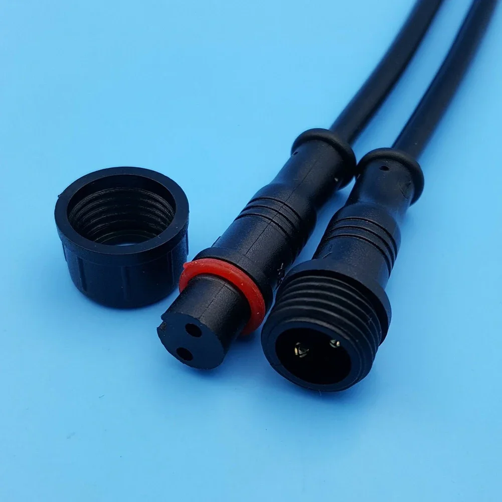 ขั้วต่อสายไฟตัวผู้ตัวเมีย LED แบบสาย22AWG 2/3pin 5คู่กันน้ำ IP65สาย20ซม. อินเตอร์เฟซ DC ทั่วไปสำหรับกล้อง DC12V
