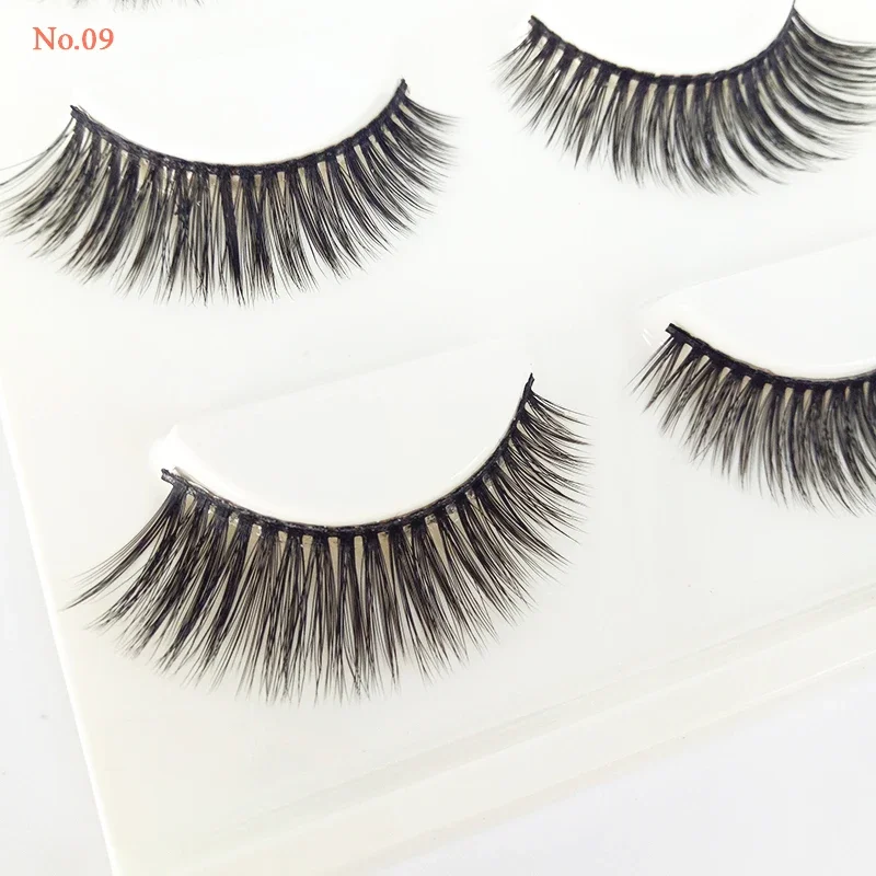 3Pairs Handmade 3D Mink False Eyelashes Natural Lifelike Thick Mink Lashes 09#