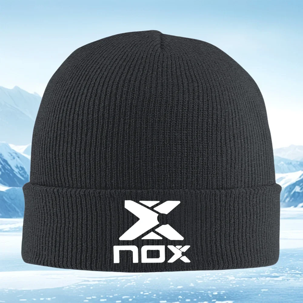 2026 White logo black background symbol design Men Women Unisex Knitted Hat Beanie Pullover Cap Winter Thermal Warm Christmas Ou
