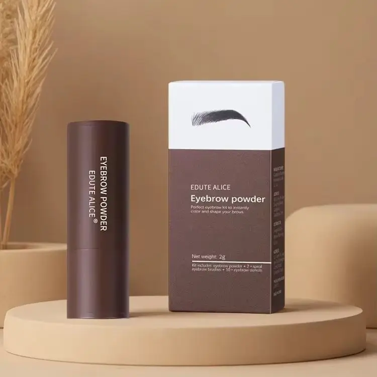 Eyebrow Stamp Powder Kit, Brow Shaping Makeup Tool with Eyebrow Stencil for Quick Eyebrow Grooming