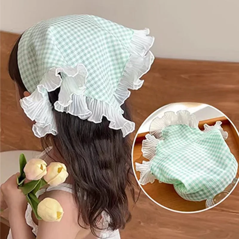 Child Head Wrap Scarf Hat Triangle Towel HairBand Headdress Headwear Hair Clip Accessory Travel Photo Kerchief Sun Protection