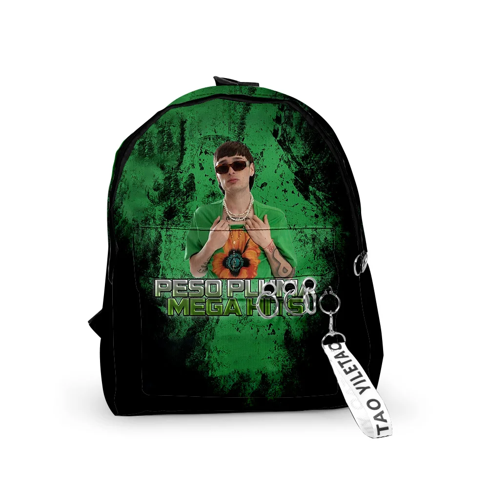 Peso Pluma Backpack Hip Hop Rapper Schoolbag Travel Bag Casual Style Daypack Harajuku Rucksack