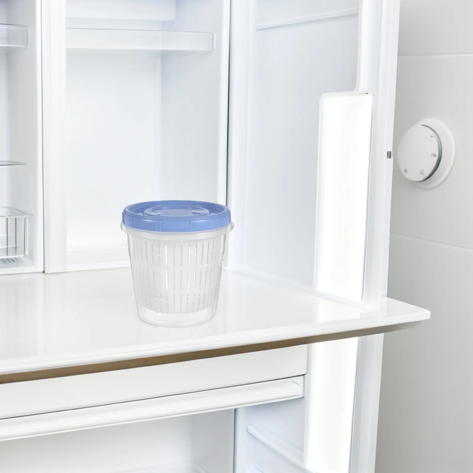 Pickle Jar Bubble Container Airtight Lid Food Storage Holder with Strainer Insert for Kimchi Olive Veggie Fermenting