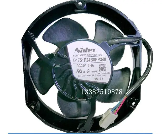 

Nidec D1751P24B8PP340 DC 24V 3.4A 4-Wire Server Cooling Fan