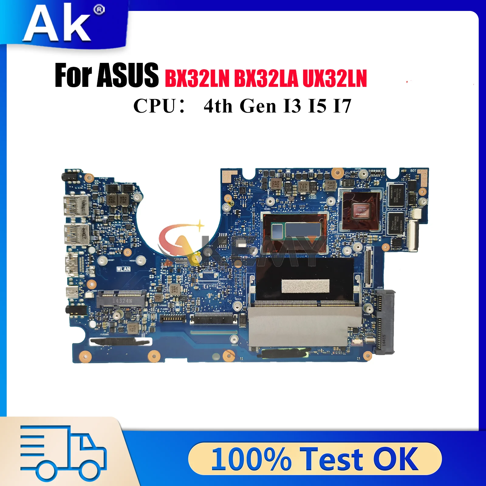 

Материнская плата UX32LN для ноутбука ASUS ZenBook BX32LA UX32LN BX32LN UX32L, материнская плата для ноутбука с процессором I3 I5 I7, 100% тест, ОК, быстрая доставка