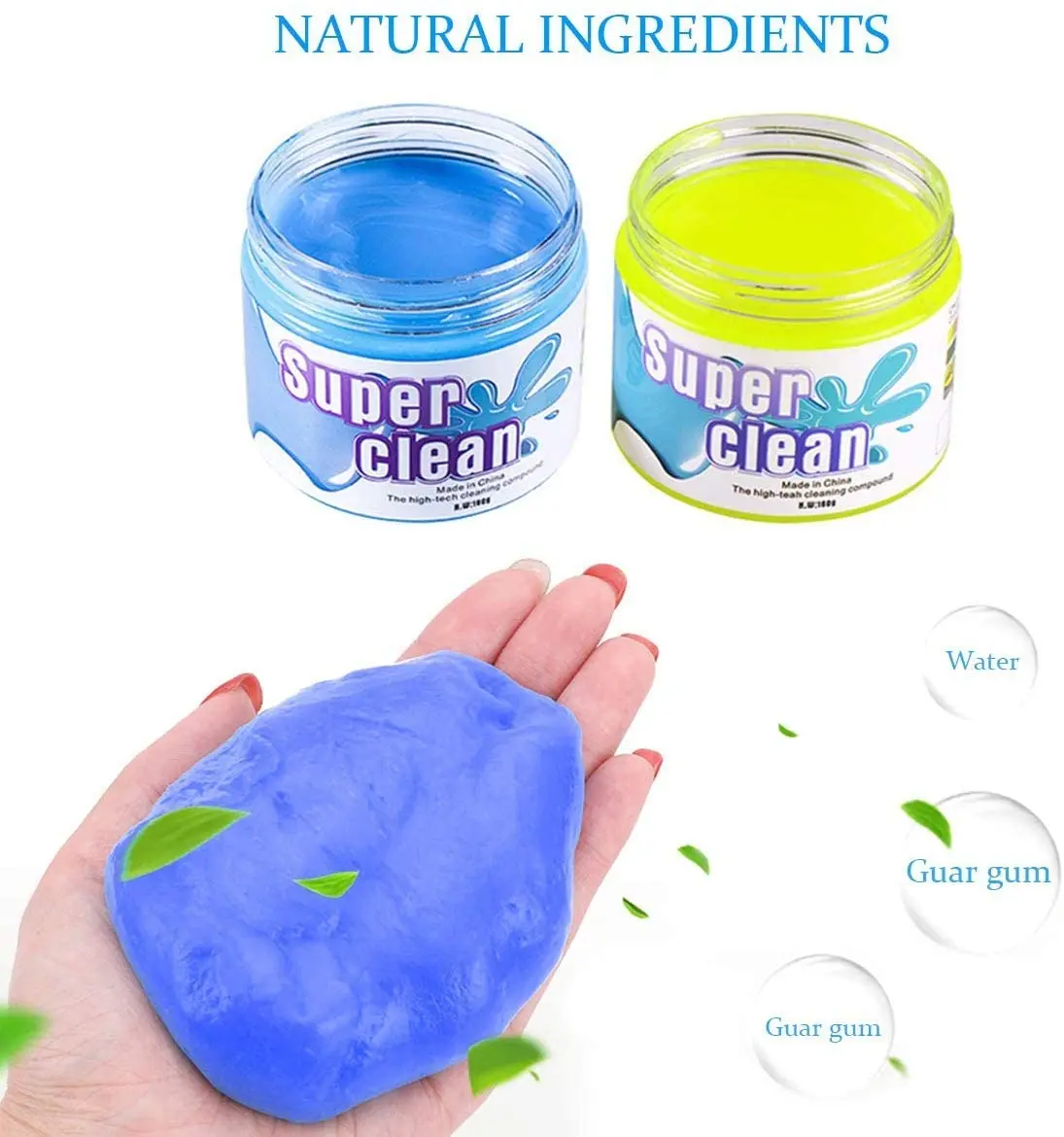 2 Gói Màu Xanh + Vàng Bàn Phím Bụi Làm Sạch Gel Vinyl Kỷ Lục Làm Sạch Putty Đối Với Xe Dash Bàn Phím Cleaner Gel