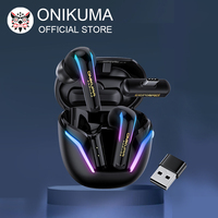 ONIKUMA T27 Dual-mode Wireless Ear Buds with Touch Control 2.4Ghz Low Latency Stereo Gaming Headset with Independent Connection