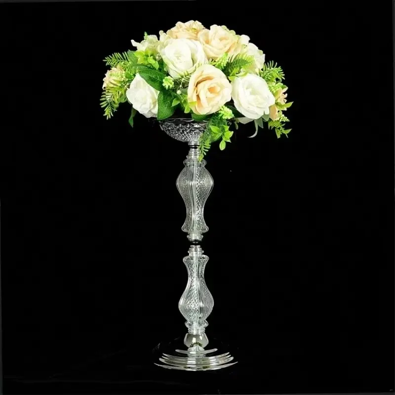 

10pcs Acrylic Vases Wedding Table Centerpieces Exquisite Pillar Flower Stand Party Event Flowers Road Lead For Hotel Home Decora