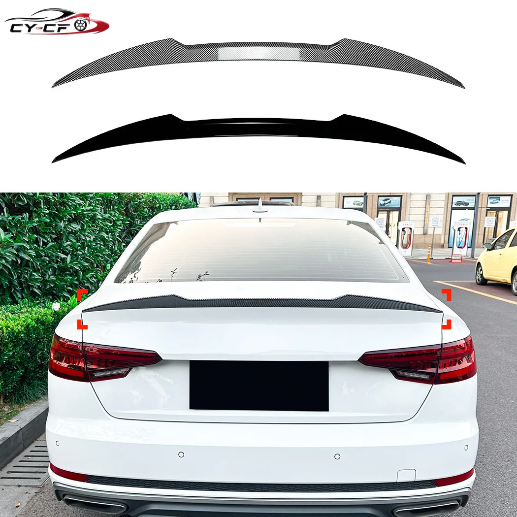 Alerón Trasero Estilo M4 para Audi A4 S4 B9 2017-2024, de Plástico ABS Negro con Acabado de Fibra de Carbono, Accesorios de Tuning