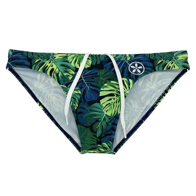 Sexy Leaves Men\'s Swimwear Briefs Bikini Swimsuit Man Swimming Suit Trunks Men Beach Shorts GreatAsia Male Surfing Bathing Wear