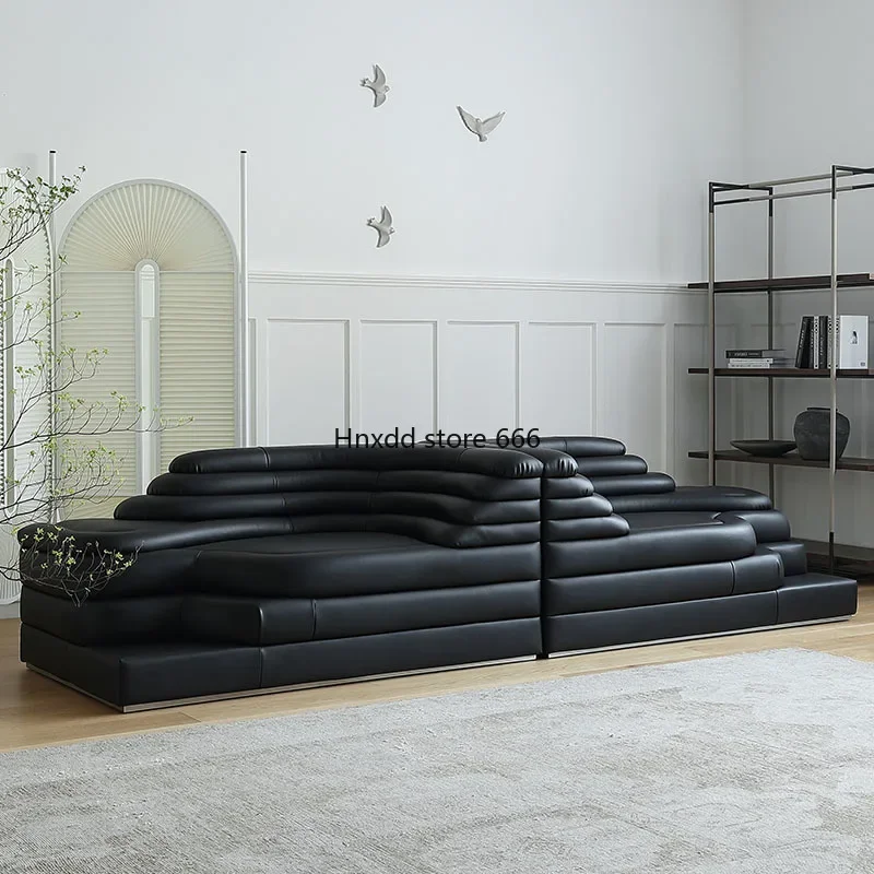 Italian minimalist hill terraced sofa bed special-shaped module creative combination leather art furniture